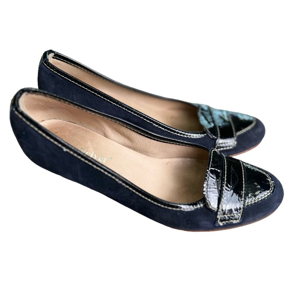 Blue Velvet Brand Navy Pumps Vera Cuoio Made in Italy Size EU 38
